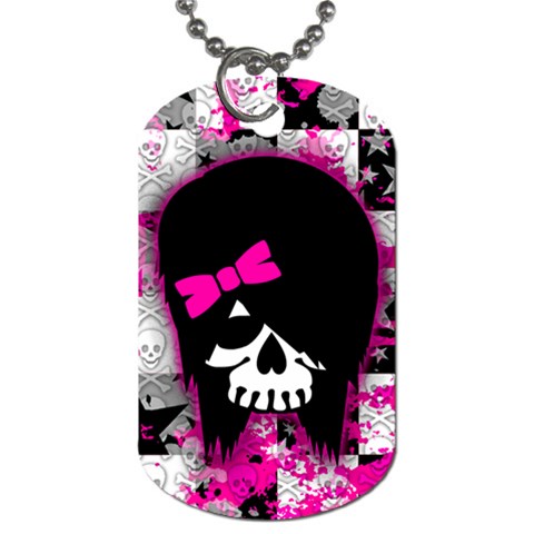 Scene Kid Girl Skull Dog Tag (One Side) from ArtsNow.com Front
