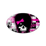 Scene Kid Girl Skull Sticker Oval (10 pack)