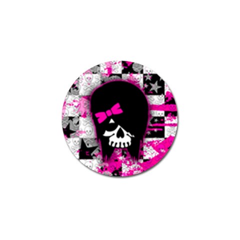 Scene Kid Girl Skull Golf Ball Marker from ArtsNow.com Front