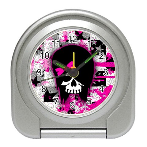 Scene Kid Girl Skull Travel Alarm Clock from ArtsNow.com Front