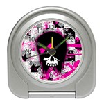 Scene Kid Girl Skull Travel Alarm Clock