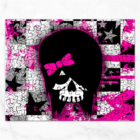 Scene Kid Girl Skull Jigsaw Puzzle (Rectangular) from ArtsNow.com Front