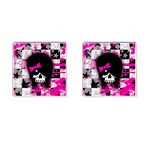 Scene Kid Girl Skull Cufflinks (Square)