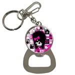 Scene Kid Girl Skull Bottle Opener Key Chain