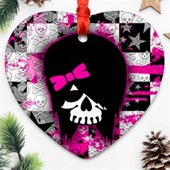 Scene Kid Girl Skull Heart Ornament (Two Sides) from ArtsNow.com Front