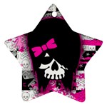 Scene Kid Girl Skull Star Ornament (Two Sides)