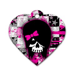 Scene Kid Girl Skull Dog Tag Heart (Two Sides) from ArtsNow.com Back