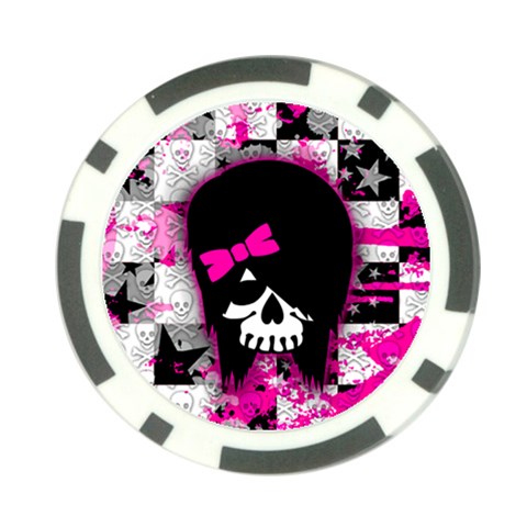 Scene Kid Girl Skull Poker Chip Card Guard from ArtsNow.com Front