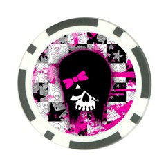 Scene Kid Girl Skull Poker Chip Card Guard from ArtsNow.com Front