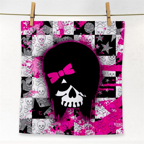 Scene Kid Girl Skull Face Towel from ArtsNow.com Front