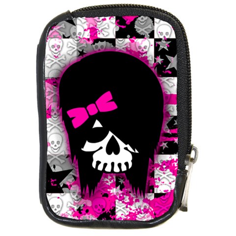 Scene Kid Girl Skull Compact Camera Leather Case from ArtsNow.com Front