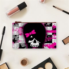 Scene Kid Girl Skull Cosmetic Bag (Small) from ArtsNow.com Front