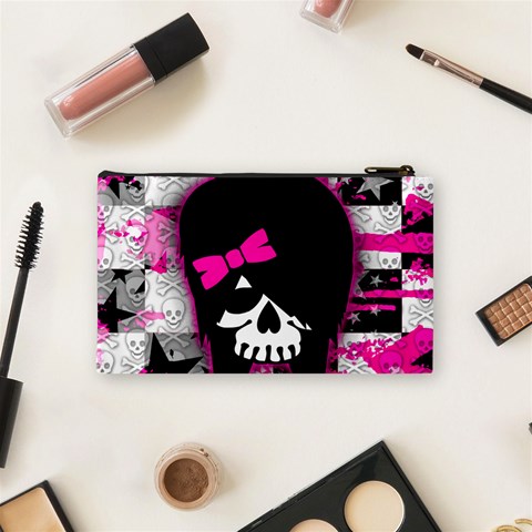 Scene Kid Girl Skull Cosmetic Bag (Small) from ArtsNow.com Back