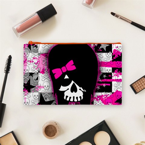 Scene Kid Girl Skull Cosmetic Bag (Medium) from ArtsNow.com Front