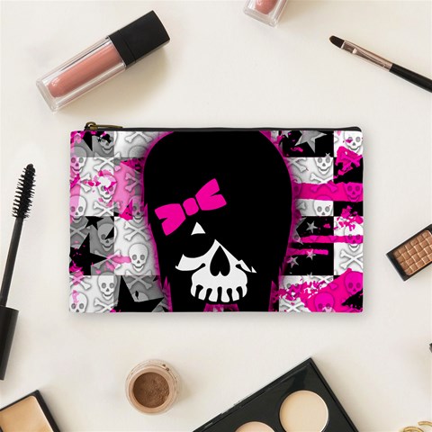 Scene Kid Girl Skull Cosmetic Bag (Medium) from ArtsNow.com Front