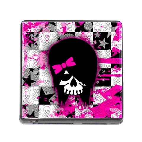 Scene Kid Girl Skull Memory Card Reader with Storage (Square) from ArtsNow.com Front