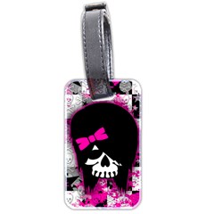 Scene Kid Girl Skull Luggage Tag (two sides) from ArtsNow.com Front