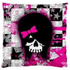 Scene Kid Girl Skull Large Cushion Case (Two Sides) from ArtsNow.com Front