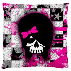 Scene Kid Girl Skull Large Cushion Case (Two Sides) from ArtsNow.com Back