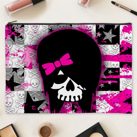 Scene Kid Girl Skull Cosmetic Bag (XXXL) from ArtsNow.com Front