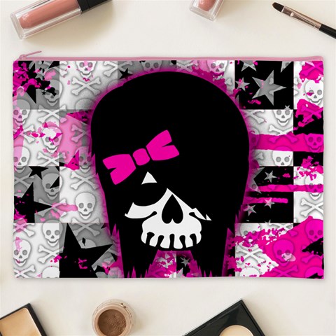 Scene Kid Girl Skull Cosmetic Bag (XXXL) from ArtsNow.com Front