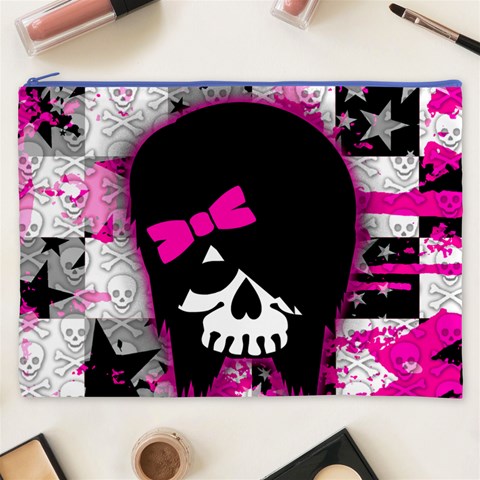 Scene Kid Girl Skull Cosmetic Bag (XXXL) from ArtsNow.com Front
