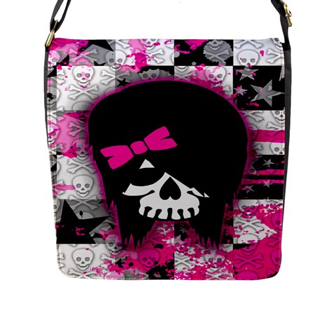 Scene Kid Girl Skull Flap Closure Messenger Bag (Large) from ArtsNow.com Front
