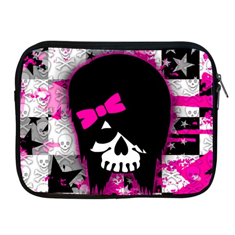 Scene Kid Girl Skull Apple iPad 2/3/4 Zipper Case from ArtsNow.com Front