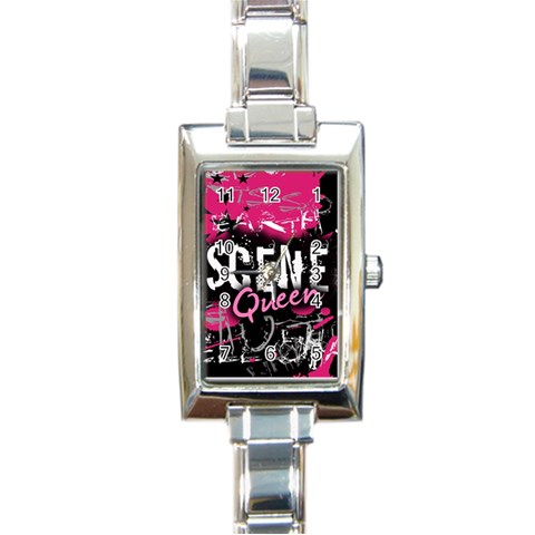 Scene Queen Rectangular Italian Charm Watch from ArtsNow.com Front