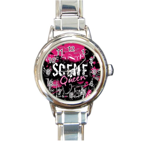 Scene Queen Round Italian Charm Watch from ArtsNow.com Front