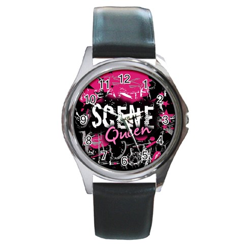 Scene Queen Round Metal Watch from ArtsNow.com Front