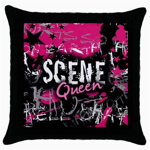 Scene Queen Throw Pillow Case (Black) from ArtsNow.com Front