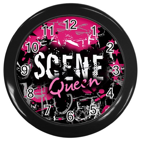 Scene Queen Wall Clock (Black) from ArtsNow.com Front