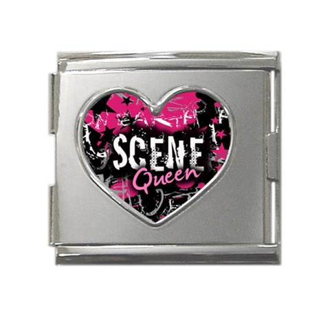 Scene Queen Mega Link Heart Italian Charm (18mm) from ArtsNow.com Front