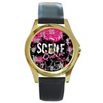 Scene Queen Round Gold Metal Watch