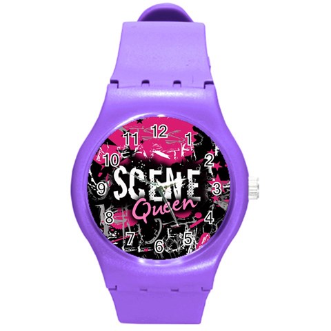 Scene Queen Round Plastic Sport Watch Medium from ArtsNow.com Front
