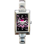 Scene Skull Splatter Rectangular Italian Charm Watch