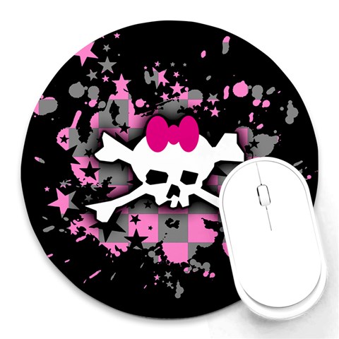 Scene Skull Splatter Round Mousepad from ArtsNow.com Front
