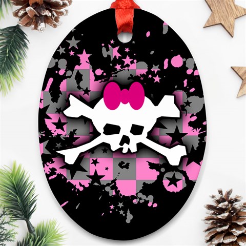 Scene Skull Splatter Ornament (Oval) from ArtsNow.com Front