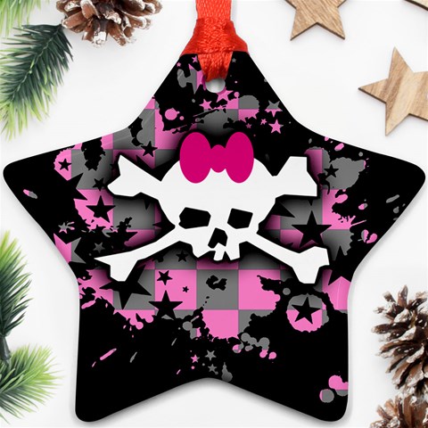 Scene Skull Splatter Ornament (Star) from ArtsNow.com Front