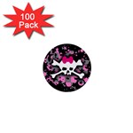 Scene Skull Splatter 1  Mini Button (100 pack) 