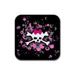 Scene Skull Splatter Rubber Coaster (Square)