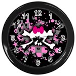 Scene Skull Splatter Wall Clock (Black)