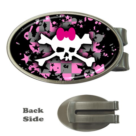Scene Skull Splatter Money Clip (Oval) from ArtsNow.com Front
