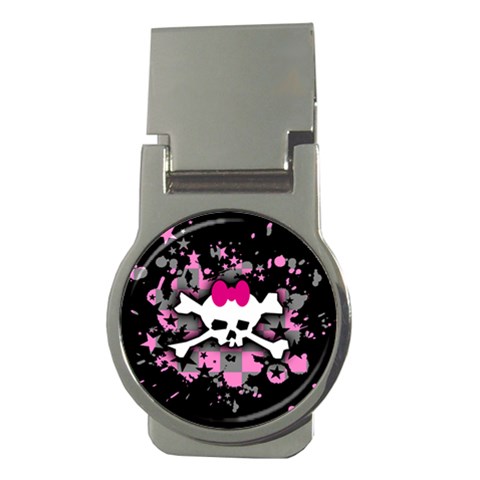 Scene Skull Splatter Money Clip (Round) from ArtsNow.com Front