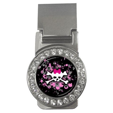 Scene Skull Splatter Money Clip (CZ) from ArtsNow.com Front