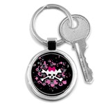 Scene Skull Splatter Key Chain (Round)