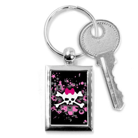 Scene Skull Splatter Key Chain (Rectangle) from ArtsNow.com Front