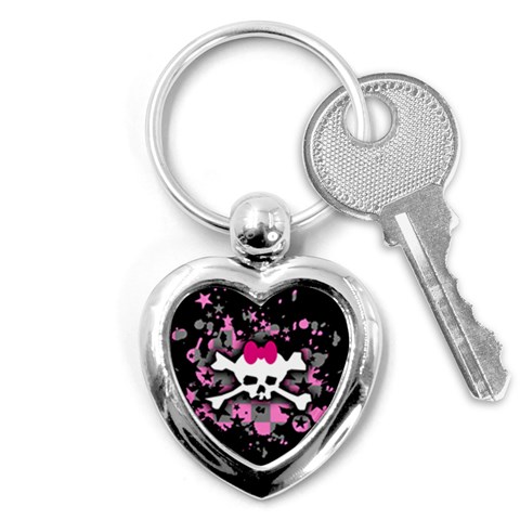 Scene Skull Splatter Key Chain (Heart) from ArtsNow.com Front
