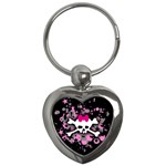 Scene Skull Splatter Key Chain (Heart)